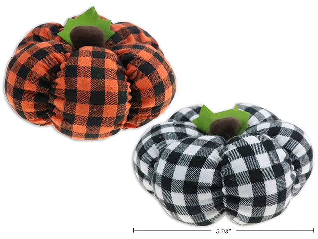 Carton of 24 Harvest Buffalo Plaid Fabric Pumpkin