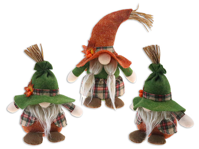 Carton of 12 Harvest Farmhouse Plaid Plush Standing Gnome