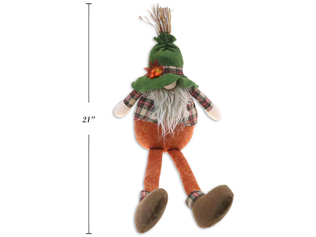 Carton of 12 Harvest Farmhouse Plaid Long Legged Plush Sitting Gnome