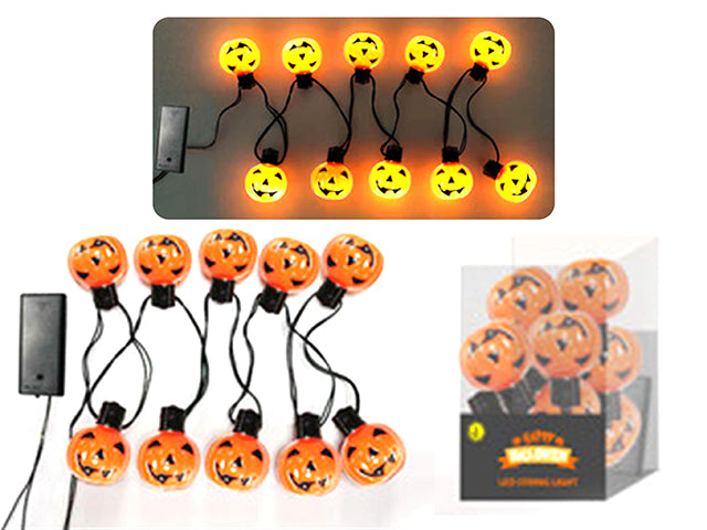 Carton of 12 Halloween Led Pumpkin String Lights