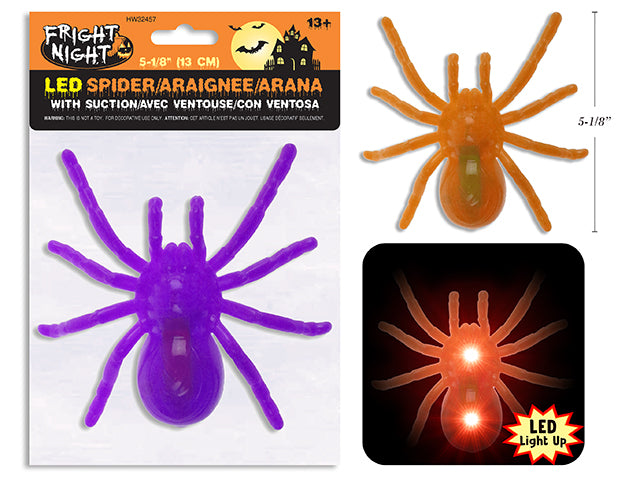 Carton of 12 Halloween Led Spider With Suction