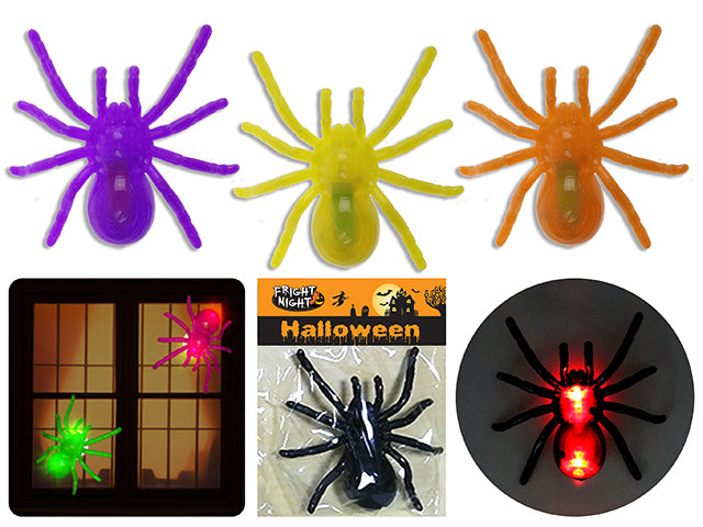 Carton of 12 Halloween Led Spider With Suction