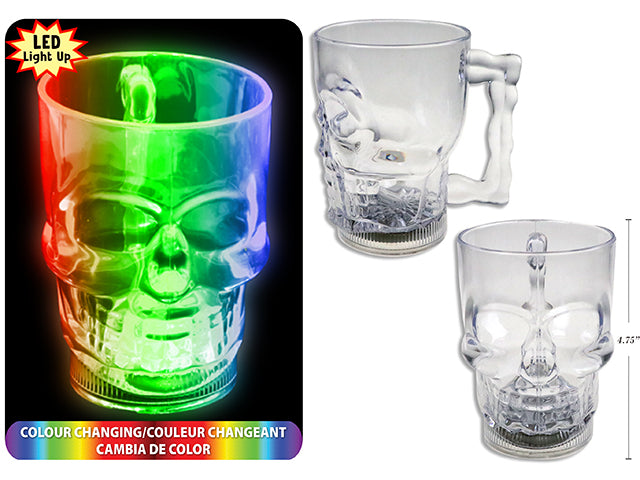 Carton of 12 Halloween Led Skull Mug