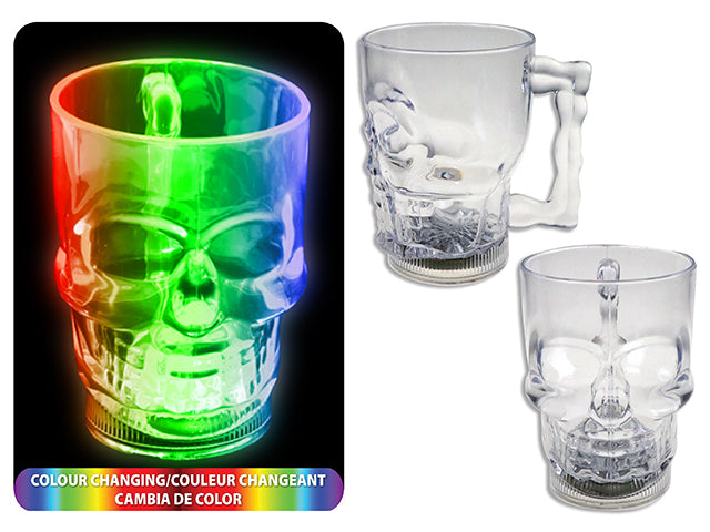 Carton of 12 Halloween Led Skull Mug