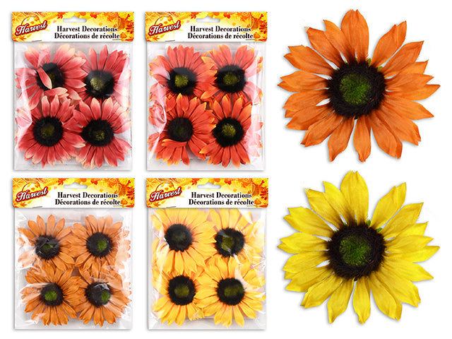 Carton of 24 Harvest 2 Layered Sunflower Decoration