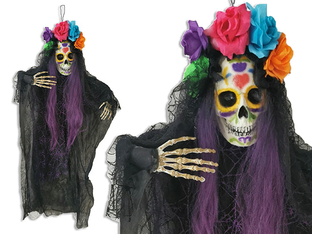 Carton of 12 4ft x 3ft Hanging Day of the Dead Skeleton. Cht.