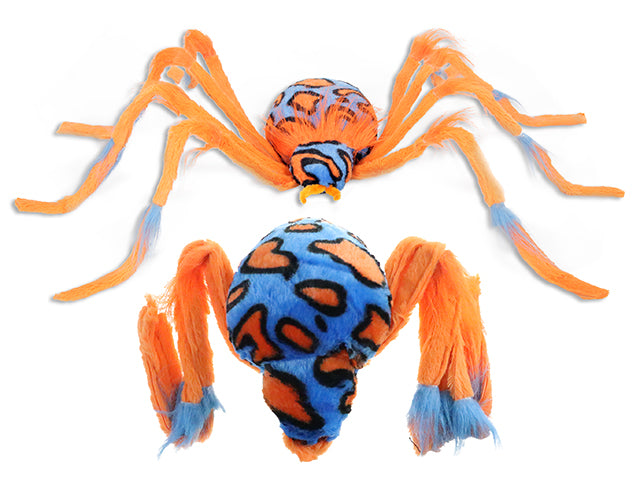 Carton of 6 Halloween 2 Tone Animal Print Furry Spider With Bendable Legs