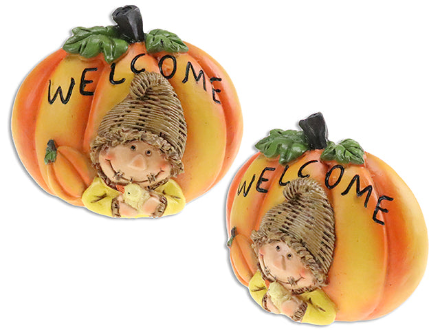 Carton of 12 Harvest Polyresin Scarecrow Pumpkin Tabletop Decoration