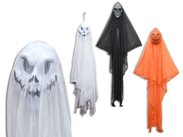 Carton of 12 Halloween Hanging Ghost Mask