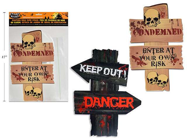 Carton of 24 Halloween Caution Sign Corrugated Yard Sign