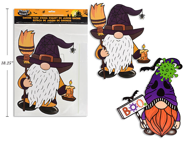 Carton of 24 Halloween Virus Gnome Corrugated Yard Stake