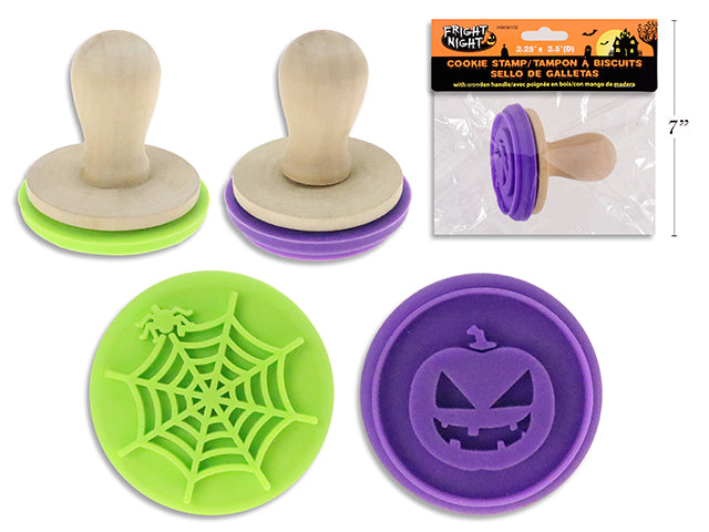 Carton of 24 Halloween Cookie Stamp With A Wooden Handle