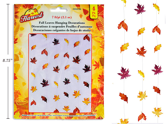 Carton of 24 Harvest Fall Leaves Hanging Decoration