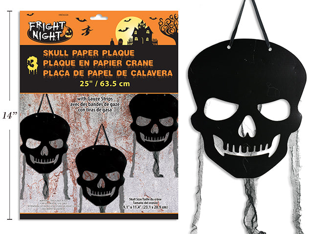 Carton of 24 Halloween Die Cut Hanging Paper Plaque With Gauze Strips