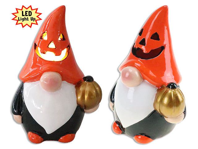 Carton of 12 Halloween Battery Operated Led Terracotta Gnome Tabletop Decor Small