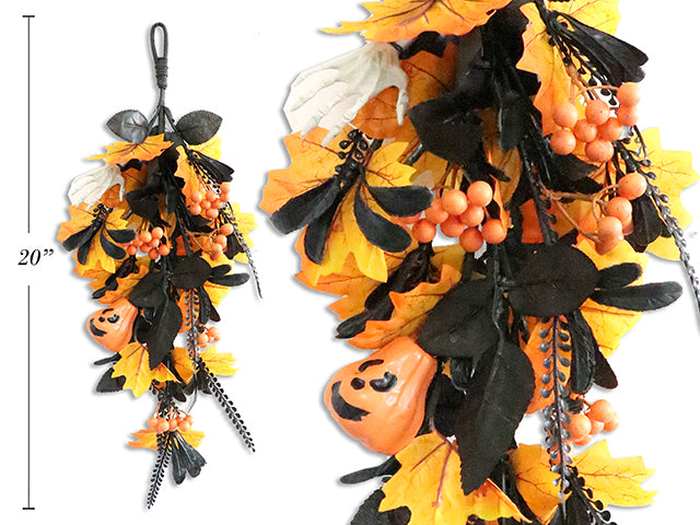 Carton of 12 Halloween Skeleton Hands With A Jack O Lantern Floral Teardrop Decor