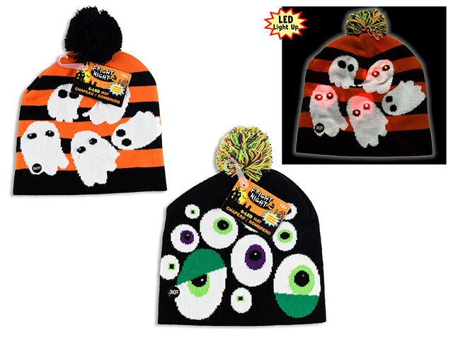 Carton of 12 Halloween Battery Operated Hat With Pom Poms