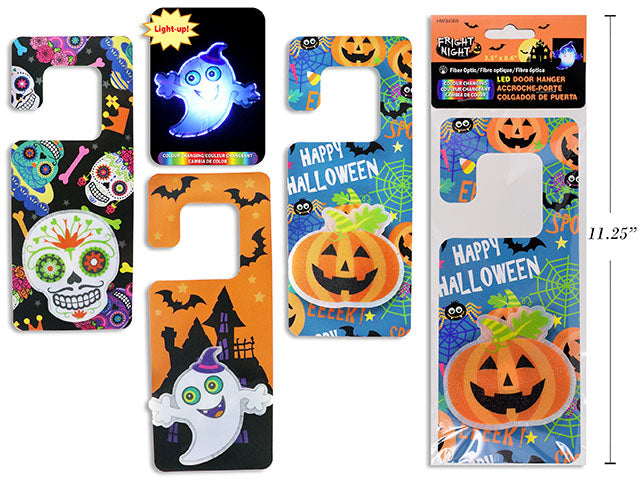 Carton of 24 Halloween Battery Operated Fiber Optic Led Color Changing Door Hanger