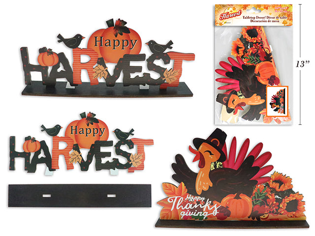 Carton of 24 Harvest Tabletop Decor With Detachable Stand