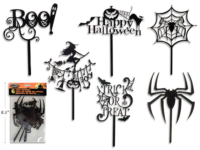 Carton of 24 Halloween Acrylic Cake Toppers