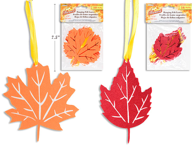 Carton of 24 Harvest Hanging Felt Die Cut Leaves