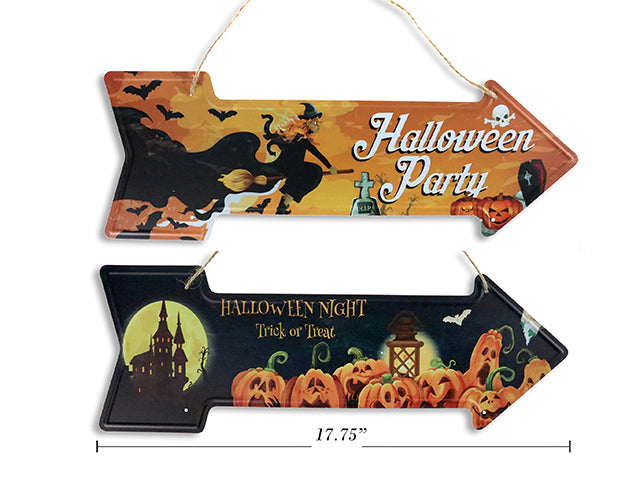 Carton of 12 Halloween Metal Directional Sign