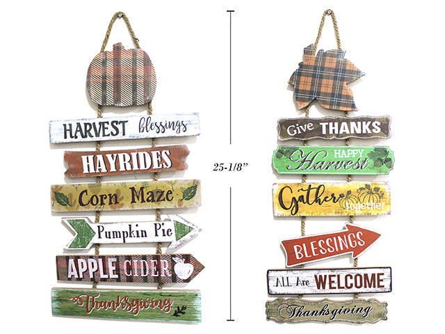 Carton of 8 Harvest 7 Section Hanging Plaque