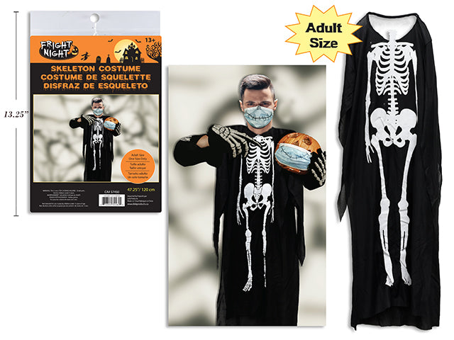 Carton of 12 Halloween Adult Skeleton Costume