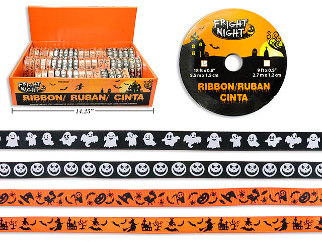 Carton of 60 Halloween Printed Ribbon Assortment