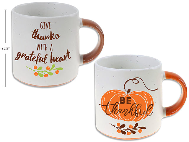 Carton of 12 Harvest Tapered Stoneware Mug With Sayings