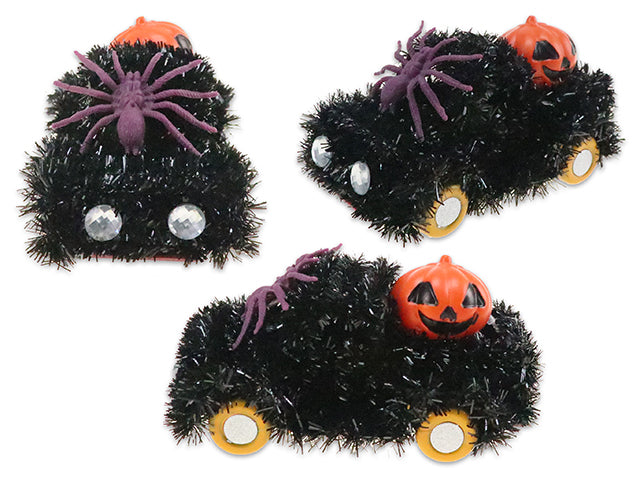 Carton of 24 Halloween Tinsel Car With A Spider And A Jack O Lantern