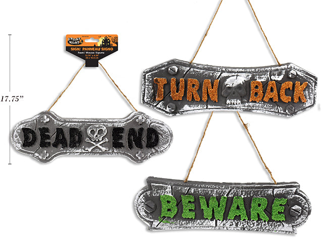 Carton of 24 Halloween Foam Hanging Sign