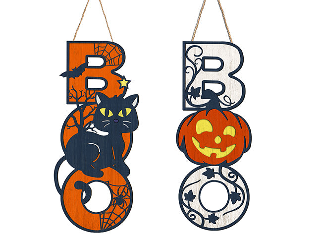 Carton of 12 Halloween Die Cut Boo Hanging Decor