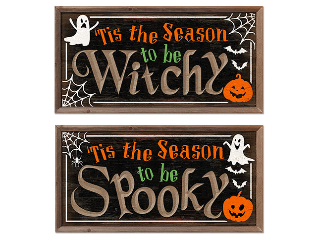 Carton of 12 Halloween Framed Wooden Plaque