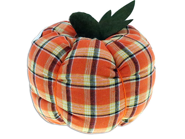 Carton of 12 Harvest Jumbo Buffalo Plaid Fabric Pumpkin