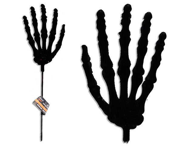 Carton of 36 11in Hween Flocked Skeleton Hand Pick. Cht. 36/Dsp.