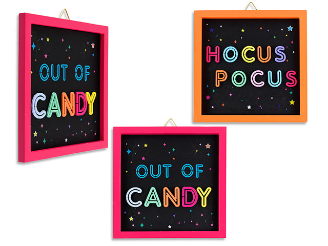 Carton of 24 8in Hween Neon Sign MDF Plaque. 2 Asst.Styles. Cht.