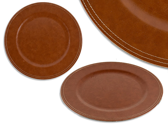 Carton of 24 13in(D) Faux Leather Charger Plate.