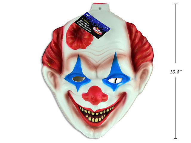 Carton of 12 13-3/8in(L) x 10.5in(W) EVA Adult Clown Mask. Cht.