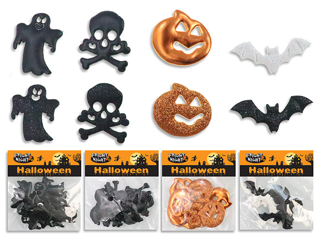 Carton of 24 10pk Hween Self Adhesive Glitter Foam Puffy Stickers. 4 Asst.Styles. Pbh.