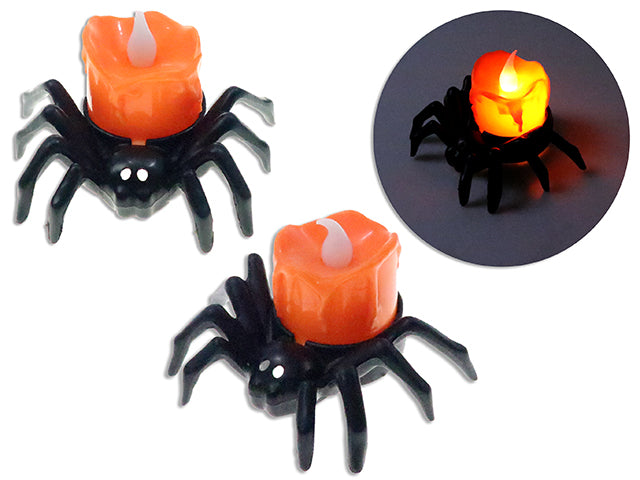 Carton of 24 3-3/8in(W) x 1-5/8in(H) B/O LED Spider Votive Candle. Cht. 12/Dsp.