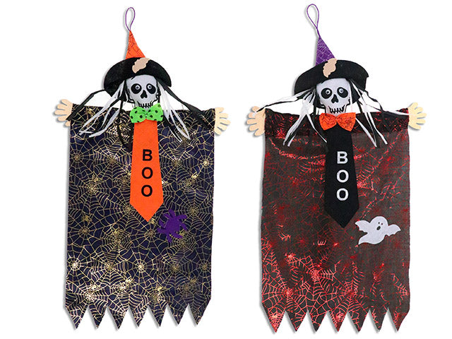 Carton of 12 29.95in Hween Foil Metallic Hanging Skeleton. 2 Asst.Styles. Cht.