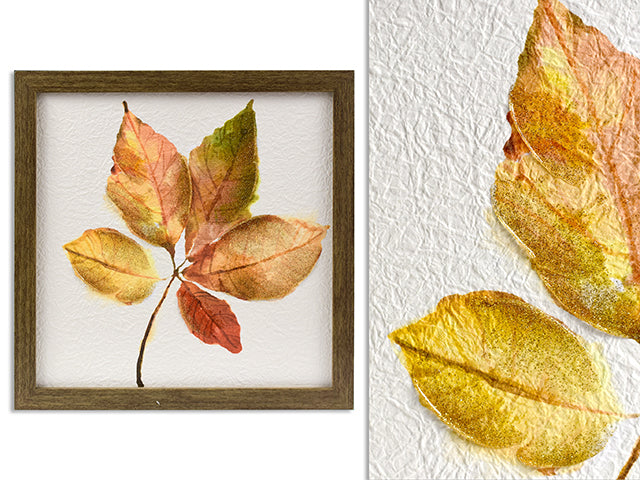 Carton of 6 11-7/8in Harvest Maple Leaf Parchment Paper Framed Decor.