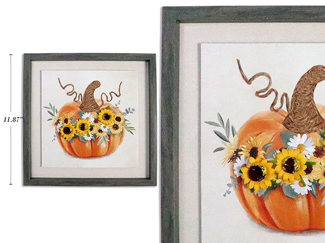 Carton of 6 11-7/8in Harvest Hand Crafted 3D Sunflower Framed Canvas.