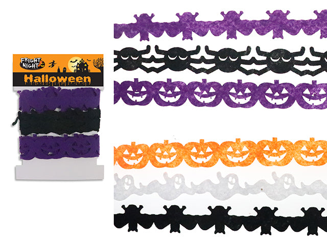 Carton of 24 3yd Hween Die-Cut Felt Ribbon. 1yd/Style. 3 Style/Pk. Polybag w/Insert.