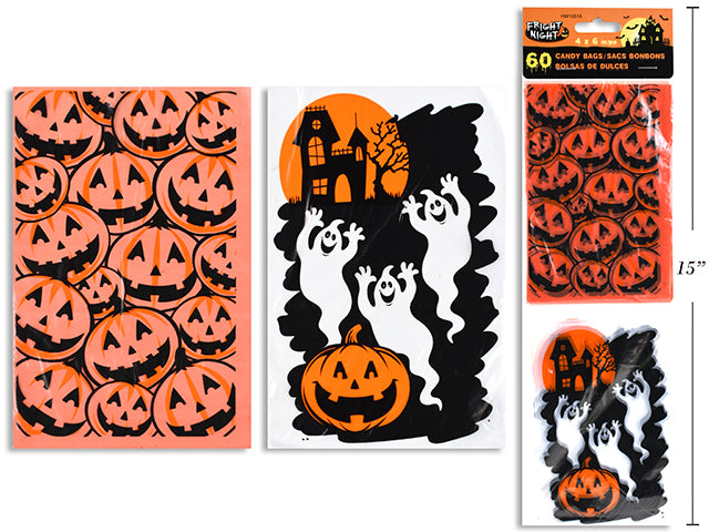 Carton of 36 60pk 6in x 4in Hween Candy Bags 2 Asst.Styles, pbh