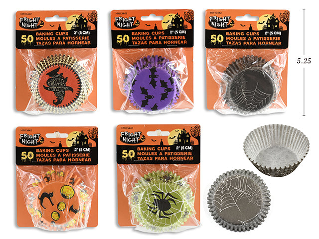 Carton of 24 50pk Hween 2in Baking Cups. 7 Asst.Styles. Backer Card.