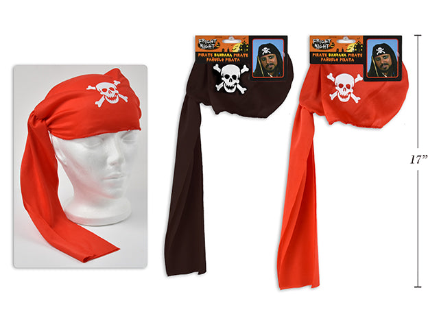 Carton of 24 Pirate Head-Dress. 2 Cols: Black / Red. h/c.