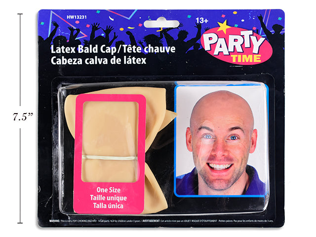 Carton of 24 Vinyl Bald Cap. One Size Fits All 10in (D) x 7.5in (H). b/c