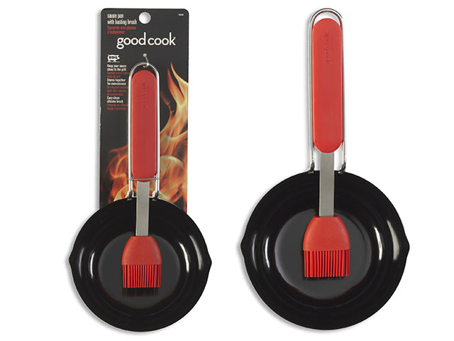 Carton of 2 BBQ Sauce Pan With Basting Brush